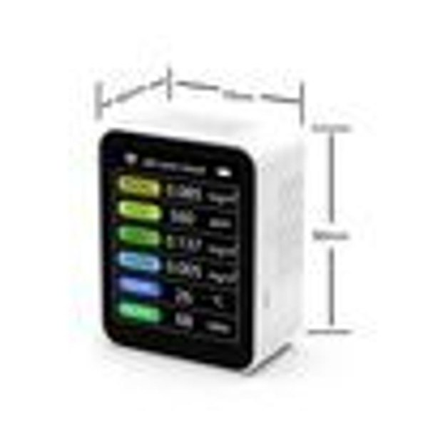 Tuya WiFi 6 i 1 CO2-detektor för koldioxid CO2-mätare CH2O TVOC GAS KLB
