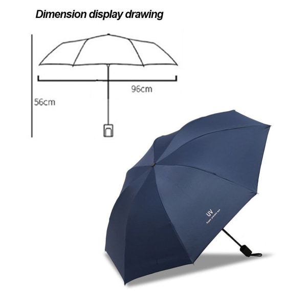 Vindtett reiseparaply - Kompakt og sammenleggbar - Omvendt paraply - Marineblå KLB
