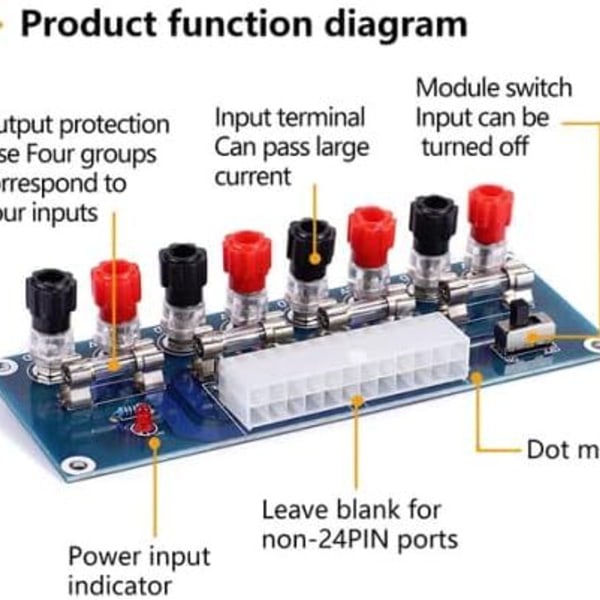 2-pakning XH-M229 24-pin strømforsyning for stasjonær PC