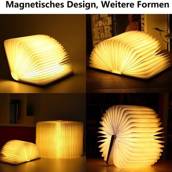 Træ sammenklappelig boglampe, magnetiske LED-boglamper, dekorative KLB