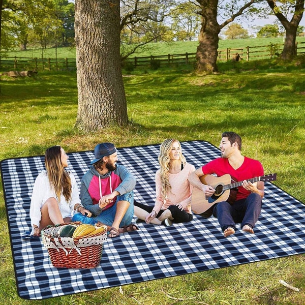 Vanntett piknikteppe til stort piknikteppe med 3-lags materiale for