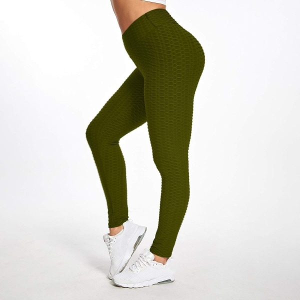 Famous Leggings, Women Butt Lifting Yoga Pants High 01 Army Green KLB