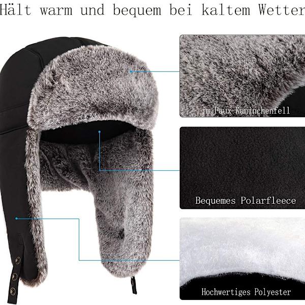 Unigear Unisex Vintermössa med Öronlappar Varm Snösäker Flygarmössa Konstpäls