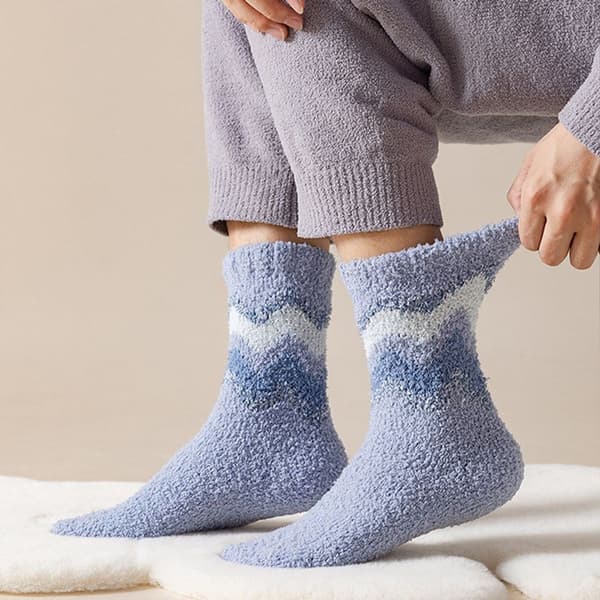 Postpartum sokker, varme ullsokker for sovende gulv, blå KLB