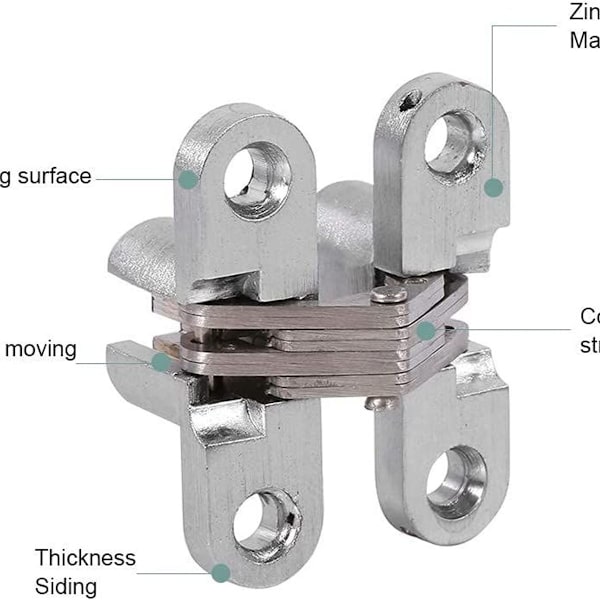 Zink-legering skjult folde-dørhængsel (43,7 mm)