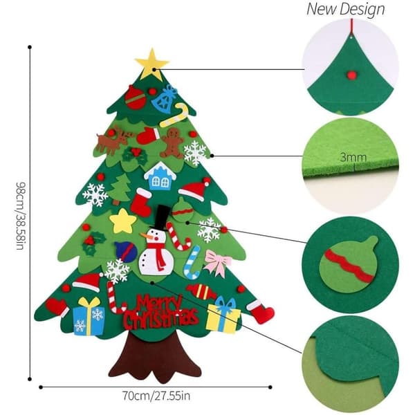 Filt julgran, DIY julgran DIY julset hängande replika KLB