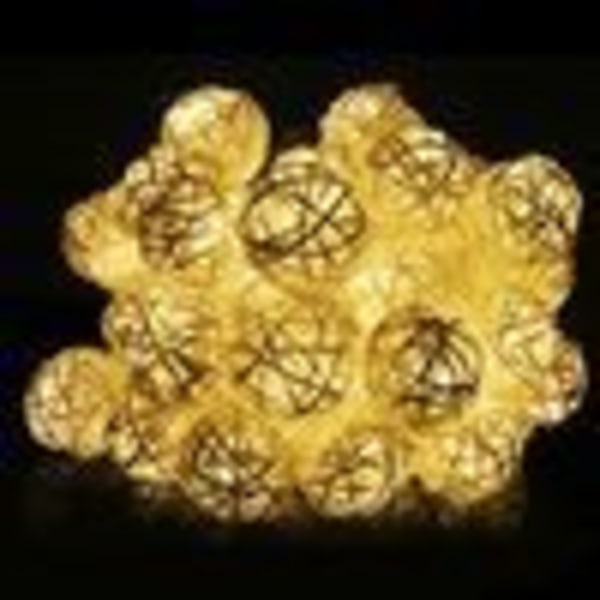 5m 40 LED Rattan Boll Fairy Lights Batteridriven Inomhus Hem Trädgård Fest
