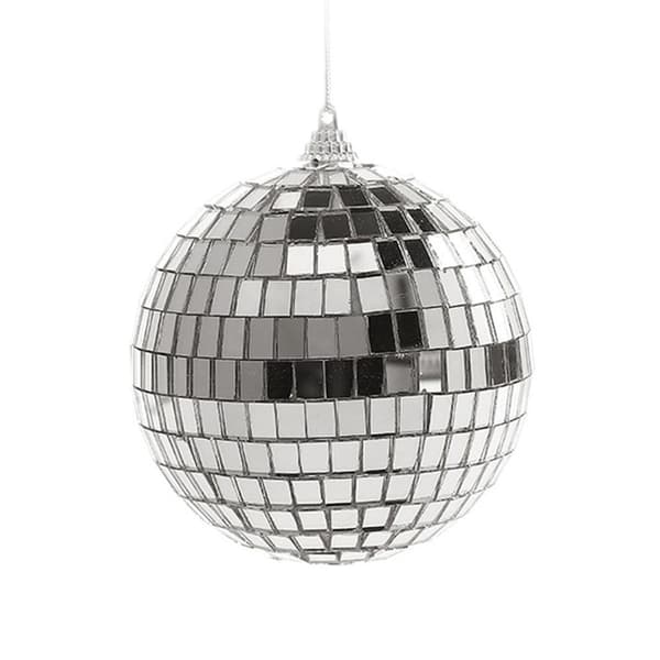 Sølv Disco Reflekterende Spej Julekugler 10cm KLB