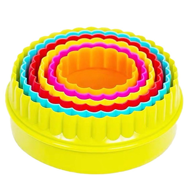 Rund kakeformsett med 2, Fondantkakekuttere, Assorterte farger Form1 KLB