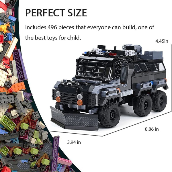 Building block set City Swat Military Theme with armored vehicles KLB