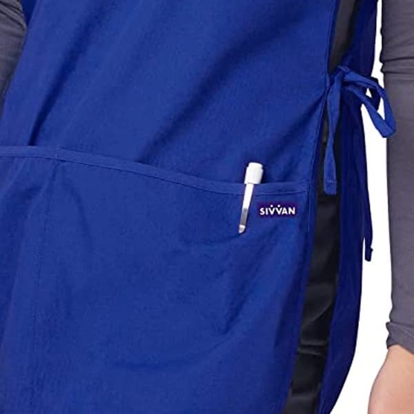 Universal unisex skomakerforkle, frakk med lomme, blå