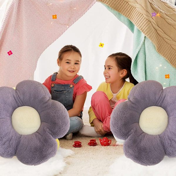 Blomsterpute, pute formet som en blomst, pute, lilla pute