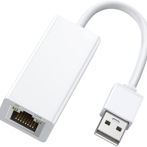 Ethernet-adapter USB 2.0 til 10 100 nettverk RJ45 LAN kablet hvit