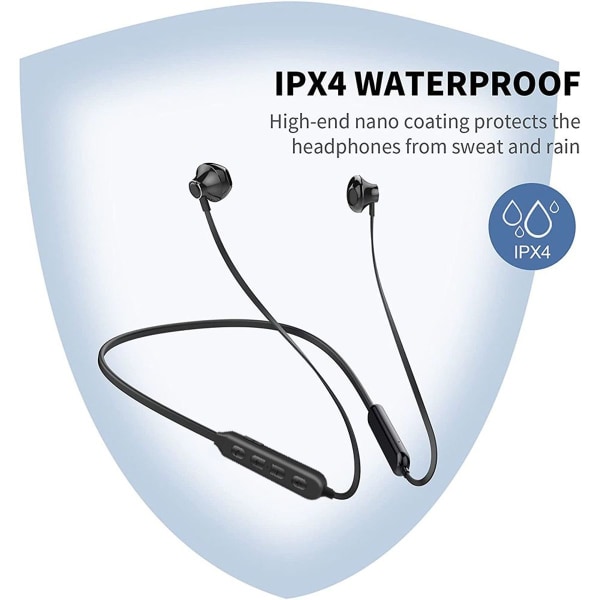Bluetooth-hörlurar sport i örat, Bluetooth 5.0 svart