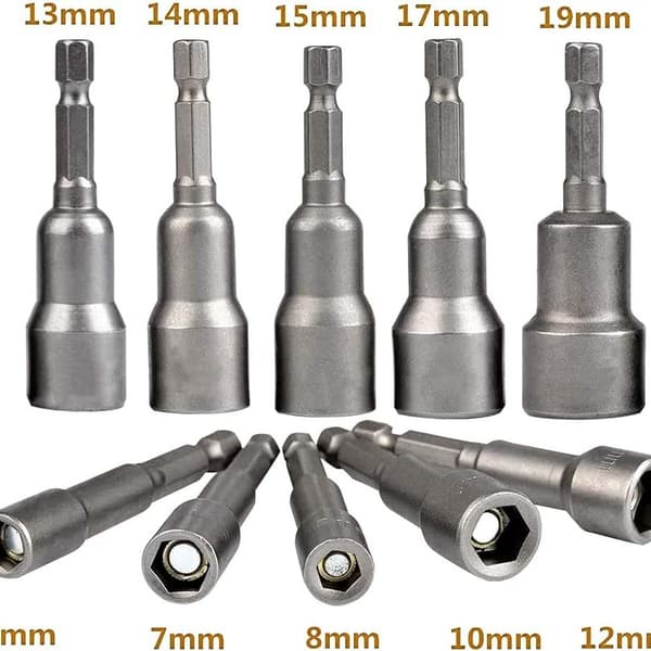 10 stk. 6-19 mm skruetrækkerbitadapter Hex håndboremaskine