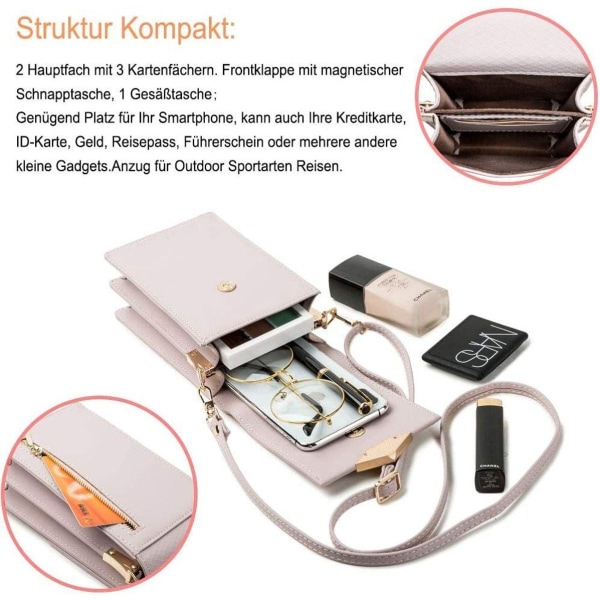 Mobiltelefon axelväska läder mobiltelefon väska liten crossbody väska KLB