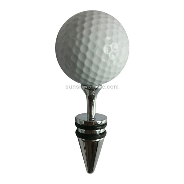 Golfbold og Tee-formet Vinstop Størrelse: 10 x 4,2 cm (Farve: Sølv)