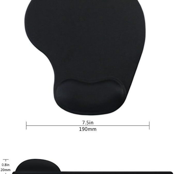 Kontormusematte med gel håndleddstøtte - ergonomisk gaming