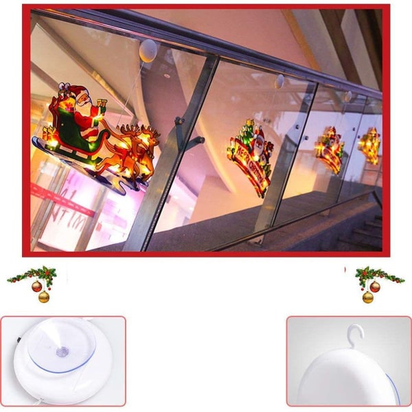 Juldekoration upplyst fönster, dubbelsidiga siluettljus med KLB