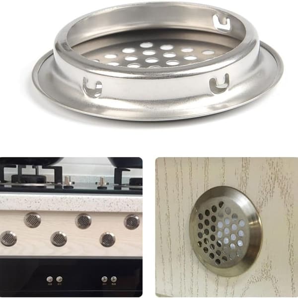 Pakke med 50 ventilationsgitre, rustfrit stål ventilationshul, ventilationsgitre, runde
