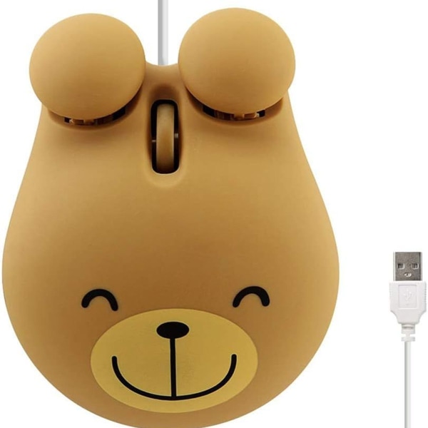 USB kablet mus Søt dyr bjørn form kablet mus bærbar