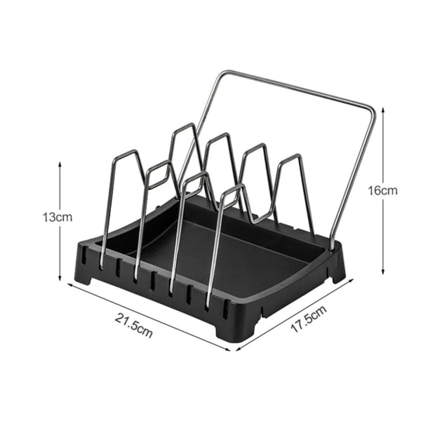 StoreMore Adjustable Pot Lid Organizer, Standard, Black KLB