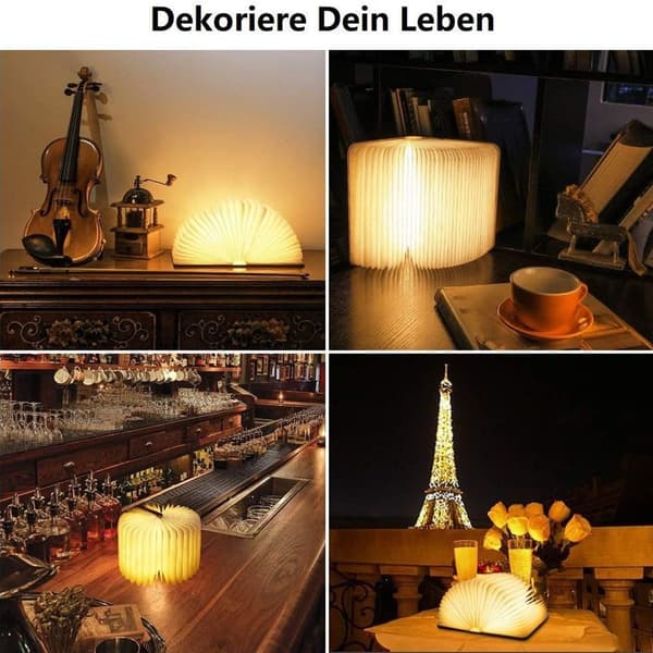 Træ sammenklappelig boglampe, magnetiske LED-boglamper, dekorative KLB