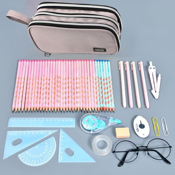Pencil Case Pen Holder Pencil Bag Durable Large Capacity Shape2 KLB