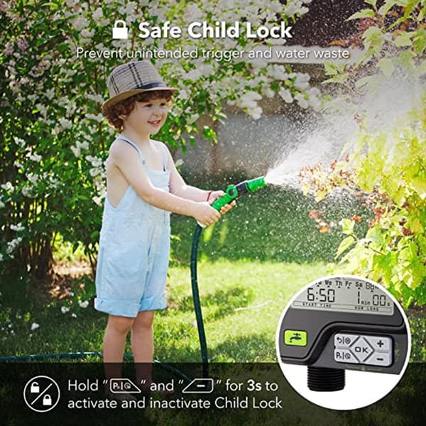 Sprinkler Timer, Vanningstimer for Utendørs Plen og Hage