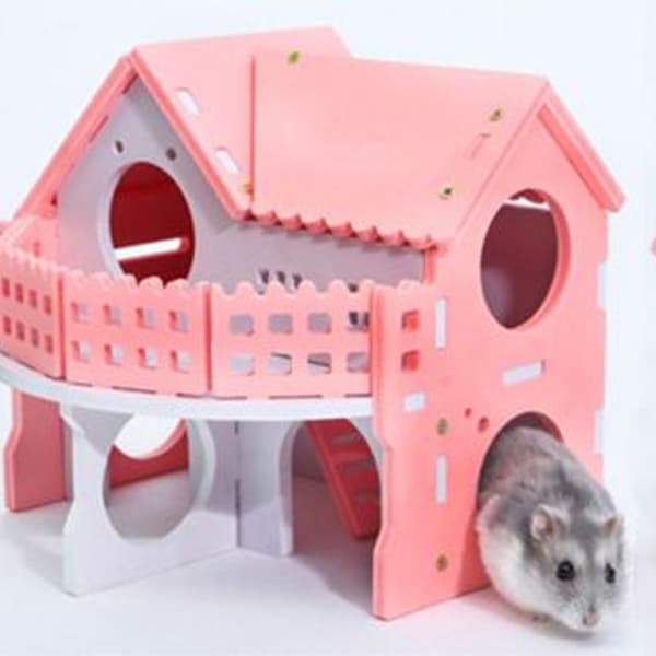 Træ hamsterhus, rotte gemmested, gerbilhytte KLB