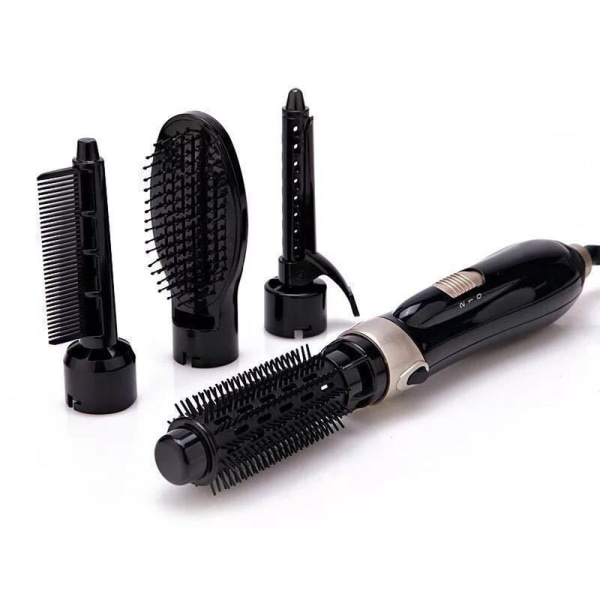 Värmeborste för hårstyling med silikonborst, svart