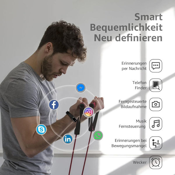 Älykäs kello naisille ja miehille, kuntokello 1,10 tuuman AMOLED-kosketusnäytöllä