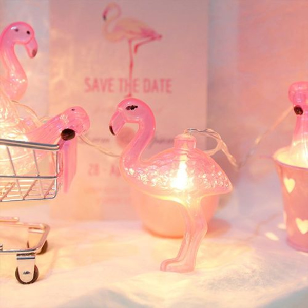 Batteridrivna ljusslingor Flamingo ljusslingor med 20 LED-lampor för utomhusbruk