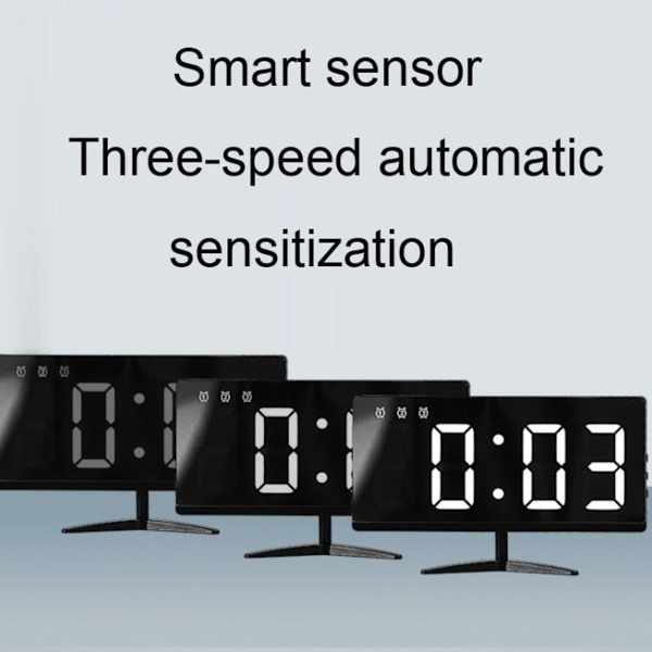 6615A LED Elektronisk Klokke Smart Digital Bordklokke (Blå)