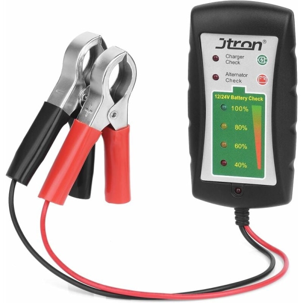 Bilbatteritester 12/24V DC med LED-generator for bil, motorsykkel, lastebil, batteri KLB