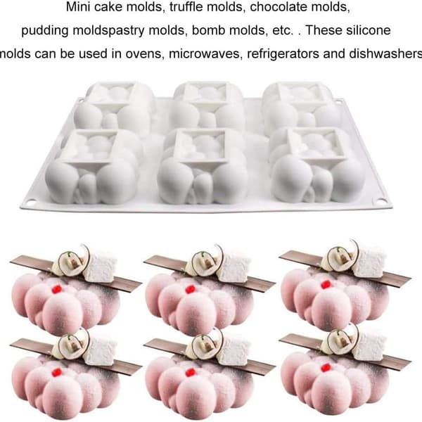 Bobler Skyer Silikonform Kvadratisk Mousse Kake Bakeformer