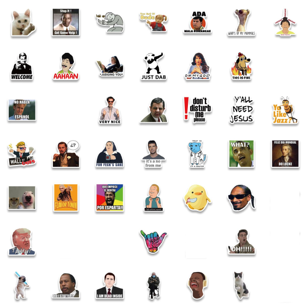 200st roliga meme-klistermärken för bärbar dator, trendig vinylklistermärke för dator, telefoner, Macbooks (vattentät)