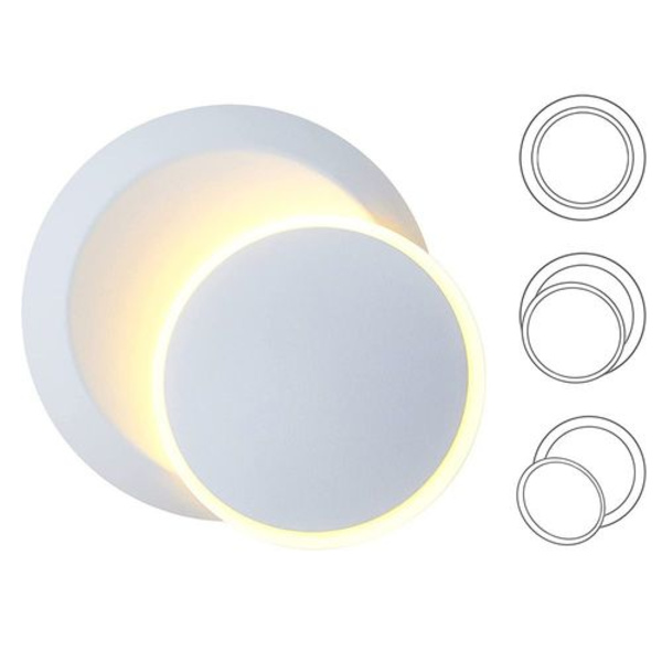 Vegglampe 360 graders roterende moderne LED-lampe for hvit