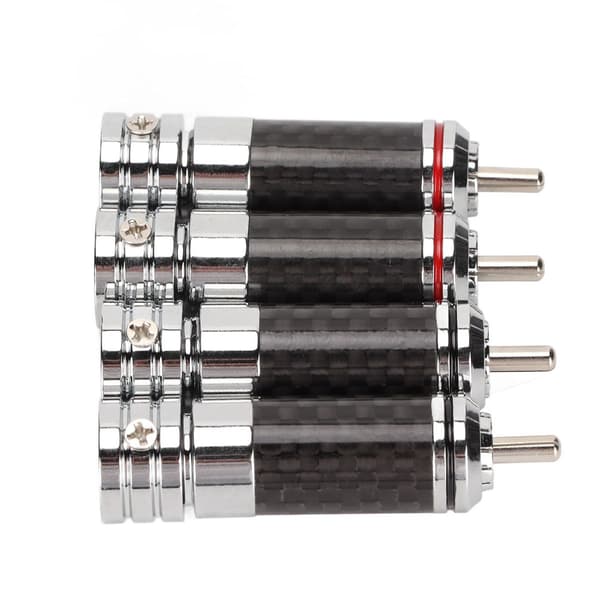 4 stk. RCA han-forbindelse i forkromet video kabel til 9mm KLB