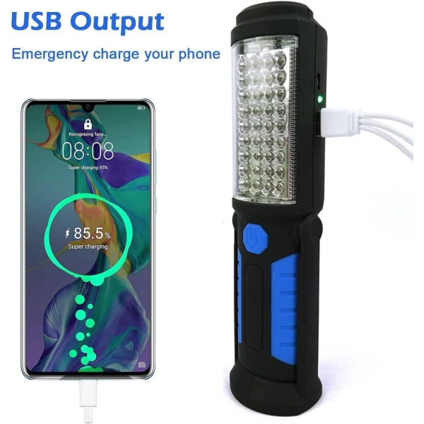 Inspeksjonslampe Oppladbar LED-lampe, Oppladbar LED-arbeidslampe Med Magnetisk LED-lommelykter Lampe Inspeksjonslampe Arbeidslampe