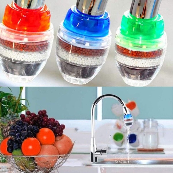 6PCS Mini Kranvattenfilter Aktivt Kol Runt Kranvattenfilter-Mini