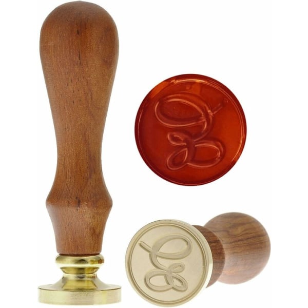 Retro messinghode trehåndtak alfabet bokstaver initial voks klassisk forsegling voks stempel E KLB