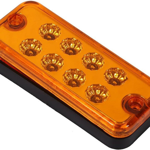 6-pack 8 LED 12V sidomarkeringsljus för lastbilar och släpvagnar, automatiska (gula) KLB