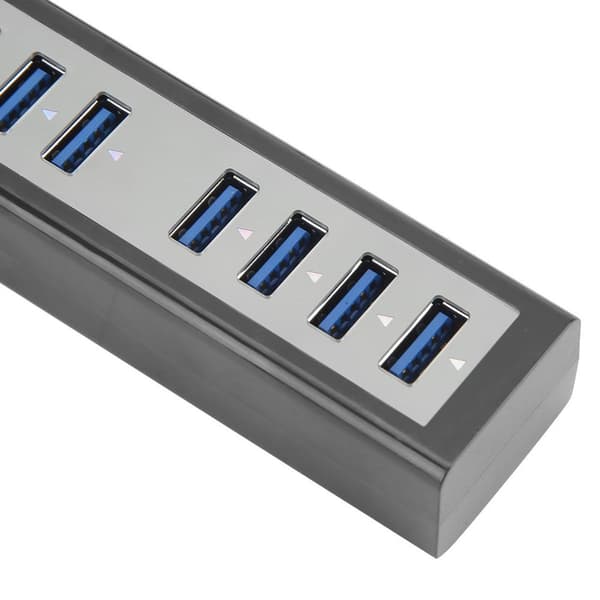 DC5V 10-portars USB-hubb USB3.0-splitteradapter svart för KLB