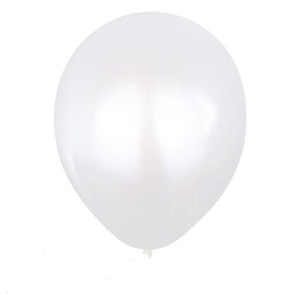 50 små ballonger metalliska vita KLB
