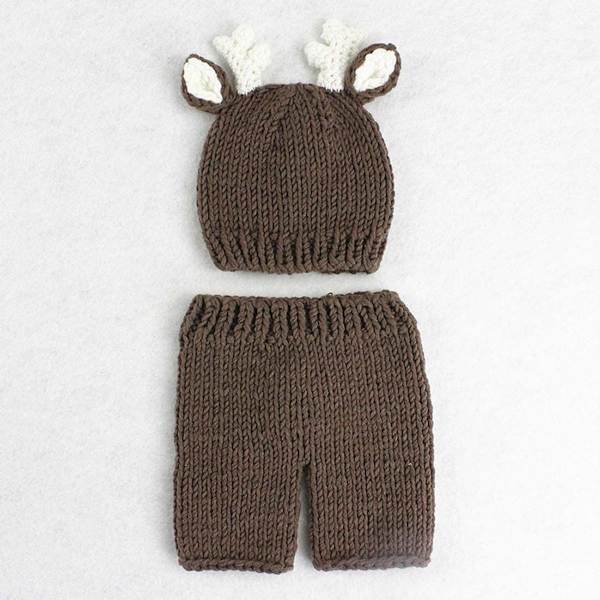 Baby Foto Shoot Kostymer Sett Dyr DEER Hat & Bukser, Deer KLB