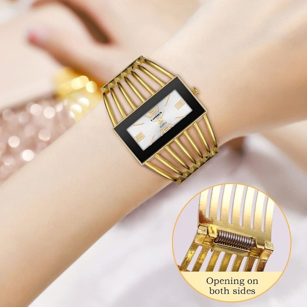 Elegant klocka lyx klassisk skelett armband kvarts damklocka