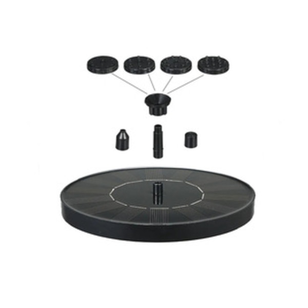 Solcelledrevet fontene - 13CM Svart KLB