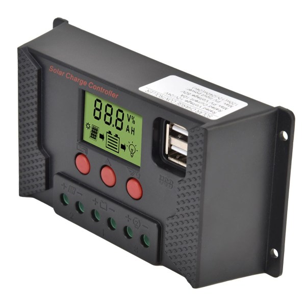 PWM LCD solcelleladeregulator 12V 24V 10A batteriladning KLB