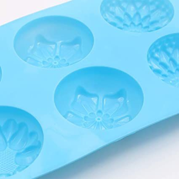 6-håls silikonblommaform, set med 1 blandade solrosor livsmedelskvalitet non-stick silikon, prästkrageform för godis, chokladgelé, isbitar 3 stilar